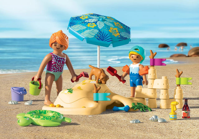 Playmobil My Life Beach Vacation Family Fun with Sand Castles - Treasure Island Toys