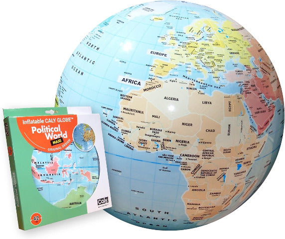 Caly Globes Political World Maxi Inflatable Globe, 42 CM - Treasure Island Toys