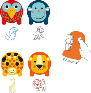 Djeco Art Kit - Self-Inking Stamps Safari Animals - Treasure Island Toys