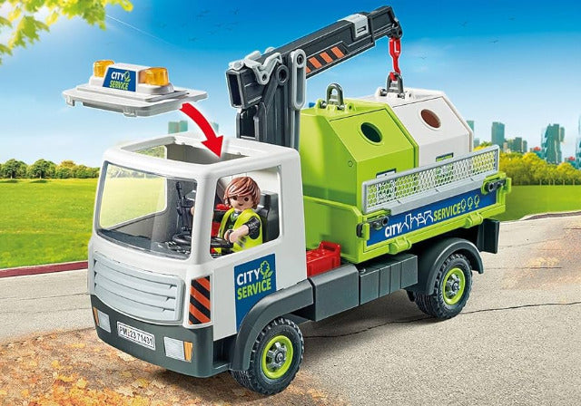 Playmobil City Action Glass Recycle Truck with Container - Treasure Island Toys