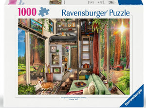 Ravensburger Puzzle 1000 Piece, Redwood Forest Tiny House - Treasure Island Toys