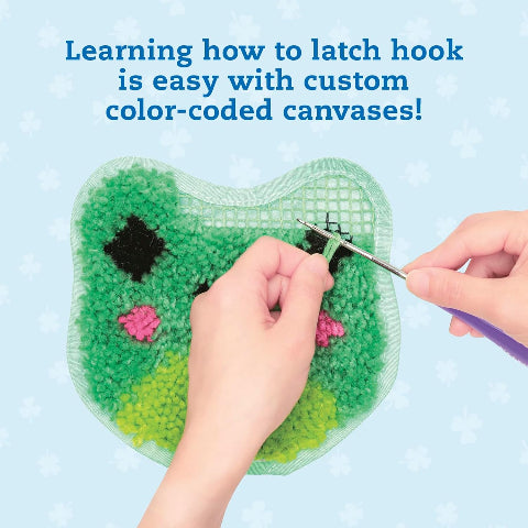 Klutz Latch Hook Animals: Red Panda, Frog & Shark - Treasure Island Toys