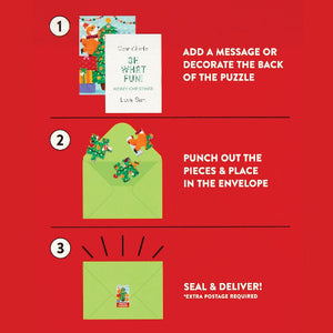 Galison Mudpuppy Puzzle Greeting Card - Christmas Critters - Treasure Island Toys