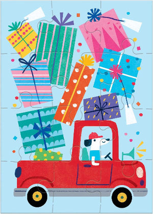 Galison Mudpuppy Puzzle Greeting Card - Birthday Truck - Treasure Island Toys