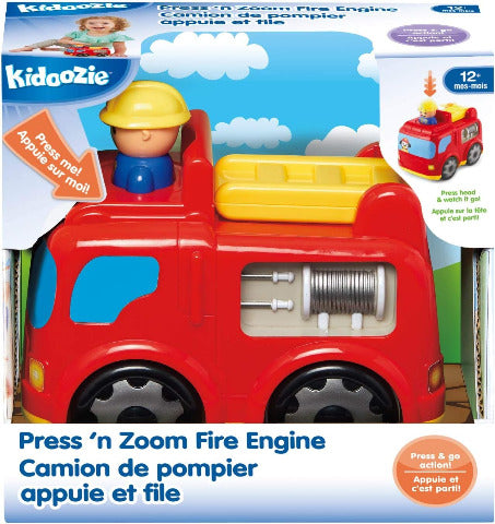 Kidoozie Press 'N Zoom Fire Engine - Treasure Island Toys