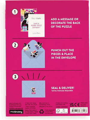 Galison Mudpuppy Puzzle Greeting Card - Purr-fect Cat - Treasure Island Toys