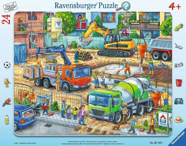 Ravensburger Puzzle Frame 24 Piece, Search & Find Construction Site - Treasure Island Toys