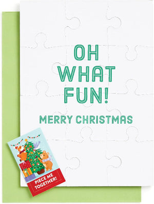 Galison Mudpuppy Puzzle Greeting Card - Christmas Critters - Treasure Island Toys