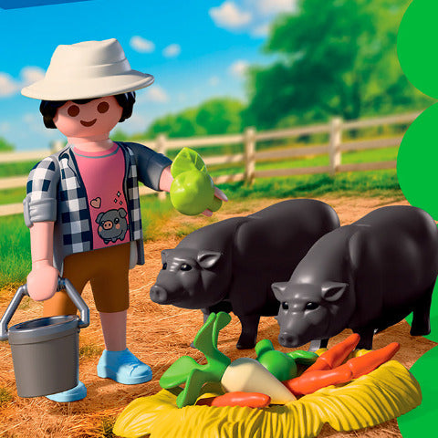 Playmobil Country Farmer with Potbellied Pig