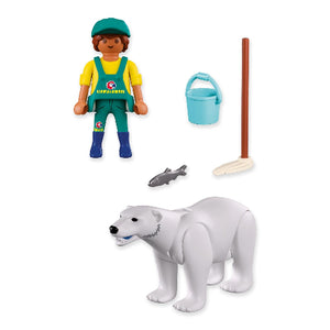 Playmobil Zoo Polar Bear and Zookeeper