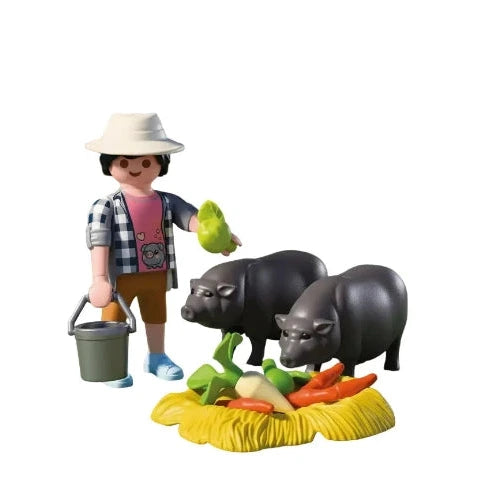 Playmobil Country Farmer with Potbellied Pig