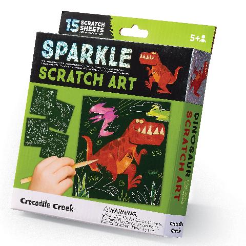 Crocodile Creek Art Sparkle Scratch Art Dinosaur - Treasure Island Toys