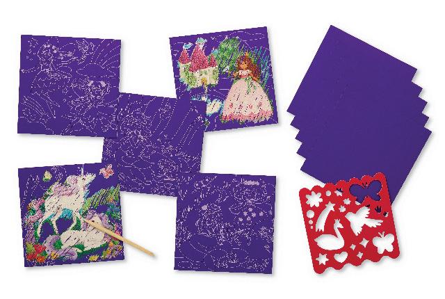 Crocodile Creek Art Sparkle Scratch Art Magical Friends - Treasure Island Toys