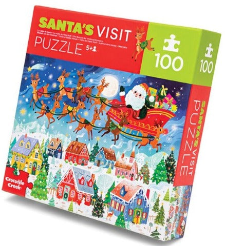 Crocodile Creek Puzzle Santa's Visit, 100 Piece - Treasure Island Toys