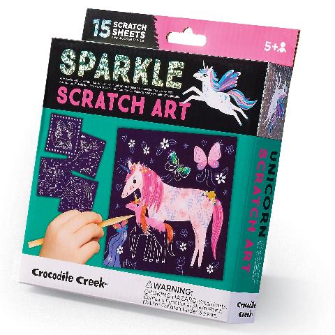 Crocodile Creek Art Sparkle Scratch Art Unicorn - Treasure Island Toys