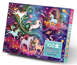 Crocodile Creek Puzzle Foil Unicorn Galaxy, 100 Piece - Treasure Island Toys
