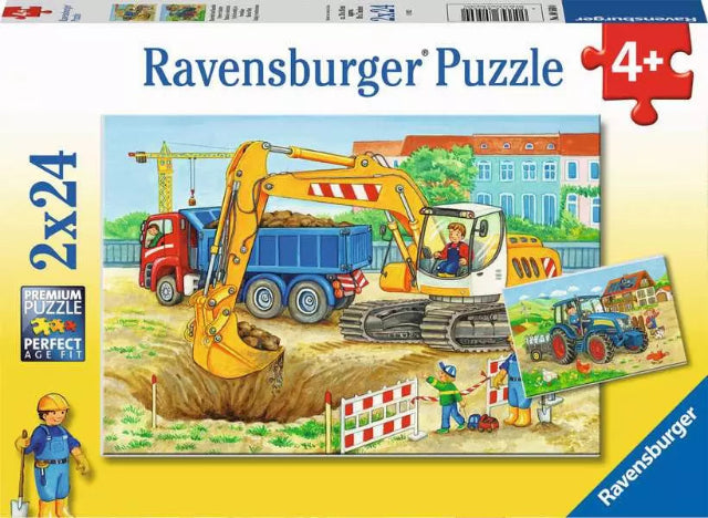 Ravensburger Puzzle 2 x 24 Piece, Farm & Construction Site