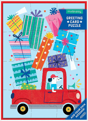 Galison Mudpuppy Puzzle Greeting Card - Birthday Truck - Treasure Island Toys
