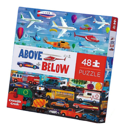 Crocodile Creek Puzzle Above & Below Things That Go, 48 Piece - Treasure Island Toys