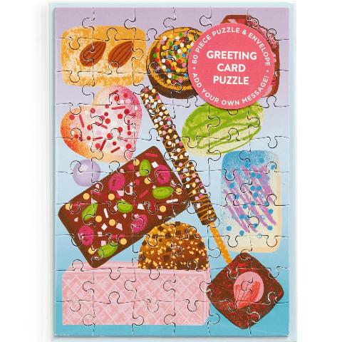 Galison Mudpuppy Puzzle Greeting Card - Sweets for the Sweet