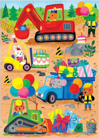 Galison Mudpuppy Puzzle Greeting Card - Construction Site