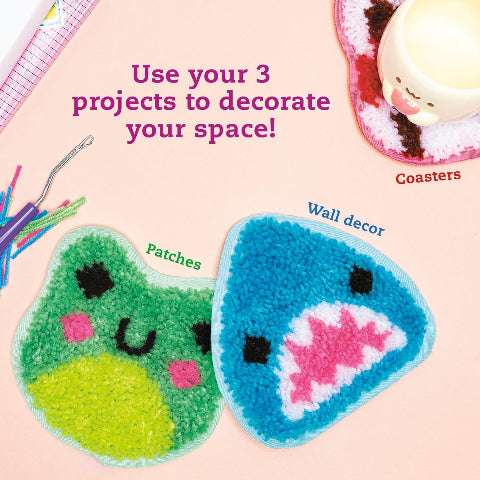 Klutz Latch Hook Animals: Red Panda, Frog & Shark - Treasure