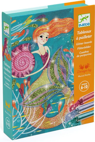 Djeco Art Kit - Glitter Board Mermaids - Treasure Island Toys