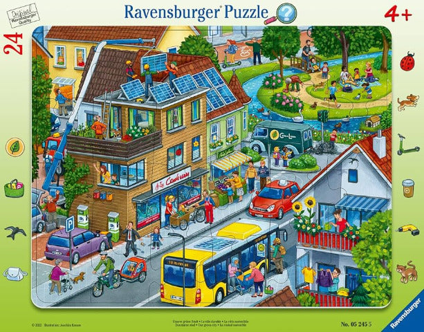 Ravensburger Puzzle Frame 24 Piece, Search & Find Our Green City - Treasure Island Toys