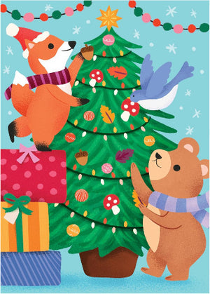 Galison Mudpuppy Puzzle Greeting Card - Christmas Critters - Treasure Island Toys