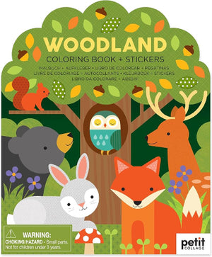 Petit Collage Woodland Coloring Book & Stickers