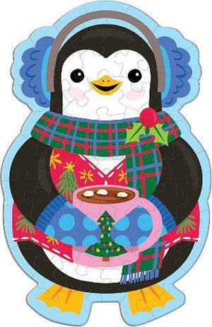 Galison Mudpuppy Mini Scratch & Sniff Puzzle - Hot Cocoa Penguin