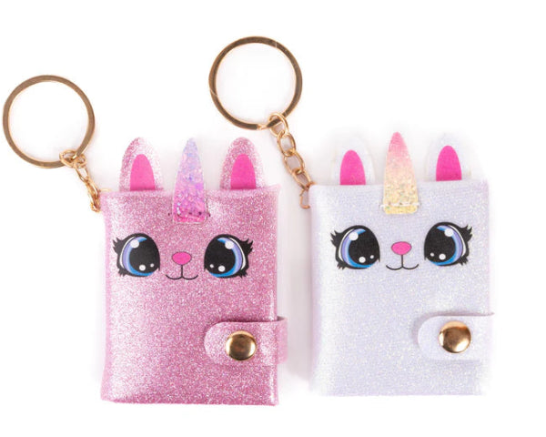 Great Pretenders Stationery - Mini Sparkly Friends Caticorn Keychain Journal - Treasure Island Toys