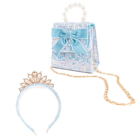Great Pretenders Purse - The Mademoiselle Mini Purse & Headband, Blue