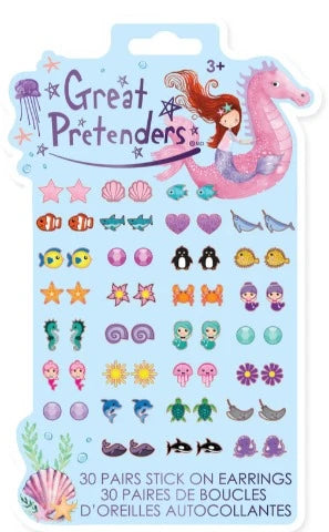 Great Pretenders Fashion - Mermaid Stick-on Earrings - Treasure Island Toys