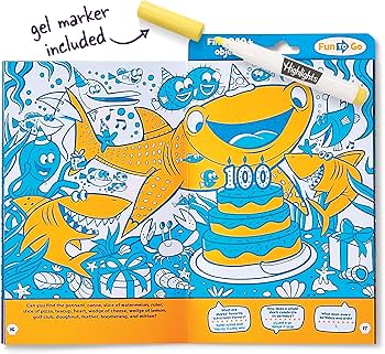 Highlights Fun to Go Neon Shark Hidden Pictures Puzzles - Treasure Island Toys