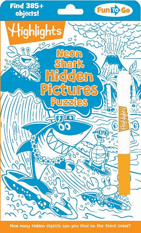 Highlights Fun to Go Neon Shark Hidden Pictures Puzzles - Treasure Island Toys