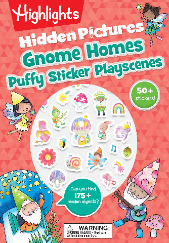 Highlights Hidden Pictures Puffy Sticker Playscene Gnome Homes - Treasure Island Toys