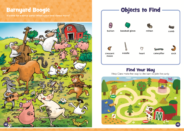 Highlights Hidden Pictures Puffy Sticker Playscene Farm - Treasure Island Toys