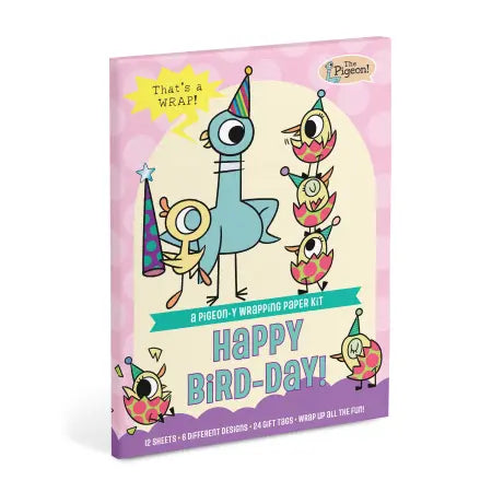 Happy BIRD-DAY: A Pigeon-y Wrapping Paper Kit - Treasure Island Toys