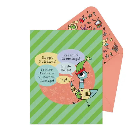 The Pigeon Festive Feathers and Peaceful Plumage! Greeting Card - Treasure Island Toys