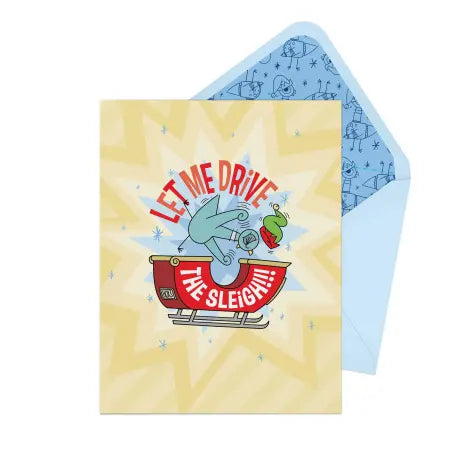 The Pigeon Let Me Drive the Sleigh!!! Greeting Card - Treasure Island Toys