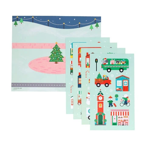 Mini Sticker Set: Christmas Town CDU of 20 - Treasure Island Toys