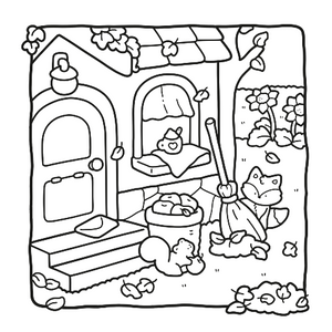 Cozy Spaces Colouring: Cozy Season