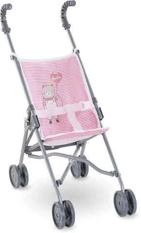 Corolle Doll Accessory - Umbrella Stroller, Pink Stripe - Treasure Island Toys