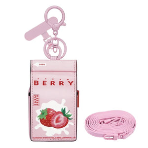Let's Roll Earphone Bag Strawberry Milk