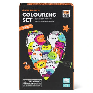 Tiger Tribe Art Colouring Set Neon Glow Friends - Treasure Island Toys