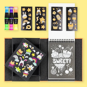 Tiger Tribe Art Colouring Set Neon Glow Friends - Treasure Island Toys