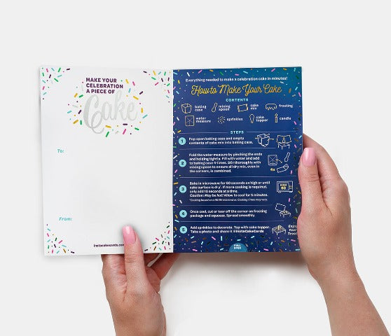 InstaCake Cake in a Card - Happy Birthday Alien, Vanilla Confetti - Treasure Island Toys