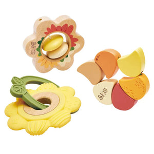 Hape Baby Met Collection Artful Flowers Rattle Trio - Treasure Island Toys