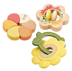 Hape Baby Met Collection Artful Flowers Rattle Trio - Treasure Island Toys